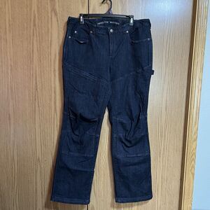 Duluth Trading Jeans Women's Sz 14x33 Double Knee Curvesetter Waistband